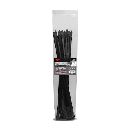 Tr Industrial 22.8 in Ultra-Heavy-Duty Multi-Purpose UV Cable Ties, 25-pk TR88505